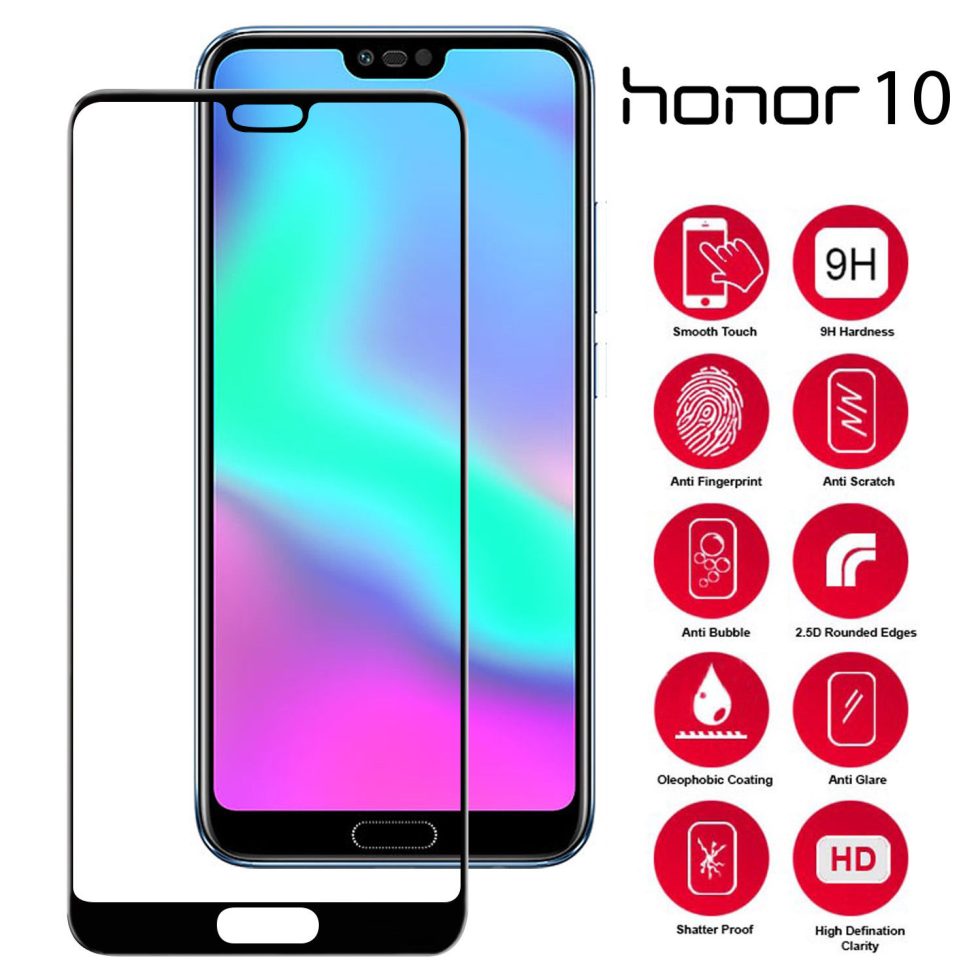 Huawei Honor 10 Tempered Glass Full Cover Protector COL-L29 L29 - Mobile Tech 360