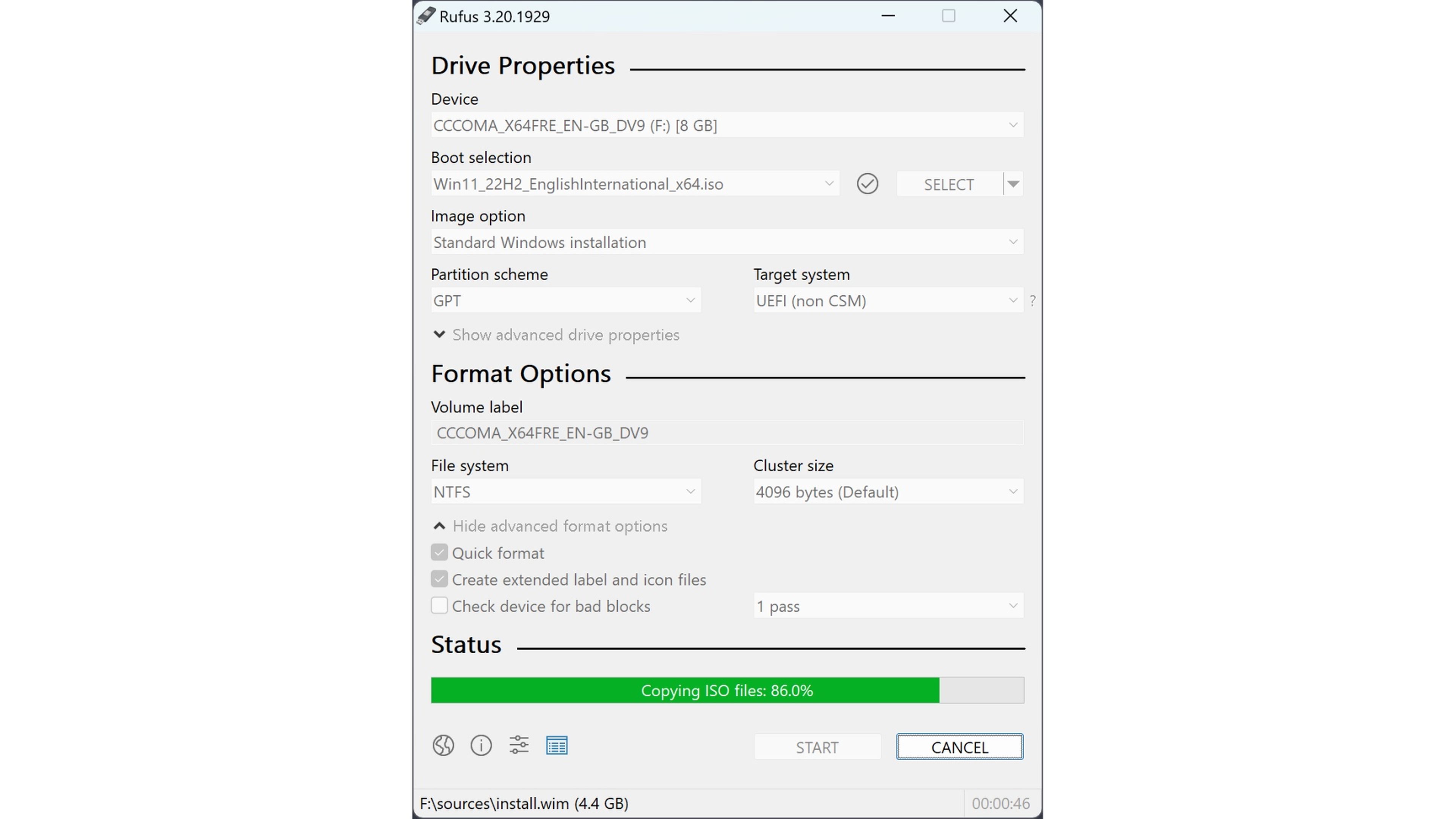 Create a bootable Windows 11 USB drive with Rufus